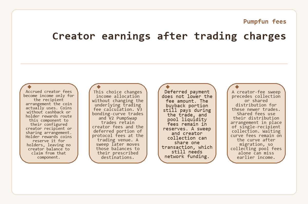 Pumpfun fees - Creator earnings after trading charges